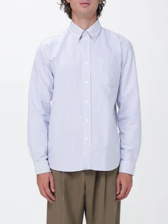 Sebago Striped Cotton Poplin Shirt with Button-Down Collar