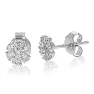 Vir Jewels 1/2 cttw Lab Grown Diamond Composite Earrings in Sterling Silver With Push Backs For Women