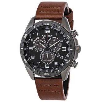 Citizen AR Eco-Drive Chronograph Black Dial Mens Watch AT2447-01E