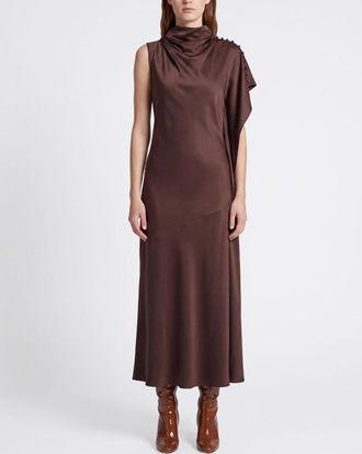 Pinko Abito da cerimonia midi in raso monospalla con design asimmetrico
