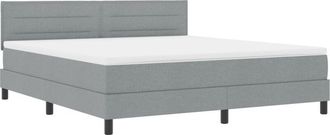 vidaXL Box Spring Bed with Mattress Light Grey 180 x 200 cm Fabric vidaXL
