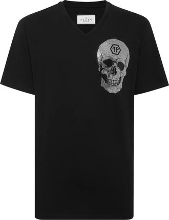 Philipp Plein T-shirt con teschio in cristalli - Nero