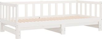 vidaXL Sof&aacute; Cama Extra&iacute;ble Sin Colch&oacute;n Blanco 2x(90x200) Cm Vidaxl