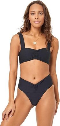 L*Space Marlee Top Womens Swimwear Black : SM (32-34B), Lycra/Nylon/Polyester