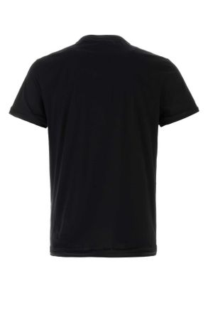 Prada Mens Black Cotton T-Shirt Nero Exterior