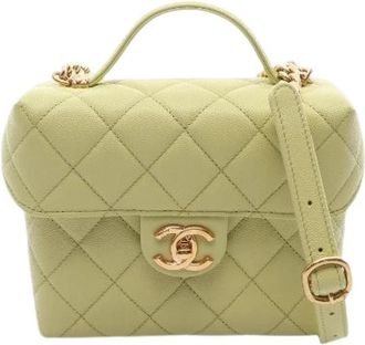 Chanel Pre-owned Matelasse Small Vanity Bag 2Way Shoulder Bag - Dames - Vintage Schoudertas - Groen - ONE Size - Vintage