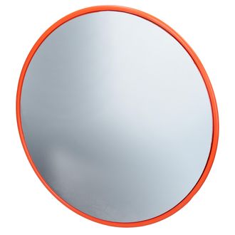ECD Germany Espejo De Tr&aacute;fico &Oslash; 60 Cm Con Soporte Giratorio Rojo Irrompible Retrovisor De Seguridad Para Interior Garaje Reflejo De Vigilancia Panor&aacute;mico Espejo C