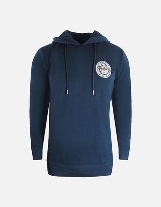 Roberto Cavalli Mens Cavalli Class Large Circle Design Navy Blue Hoodie - Size: 42