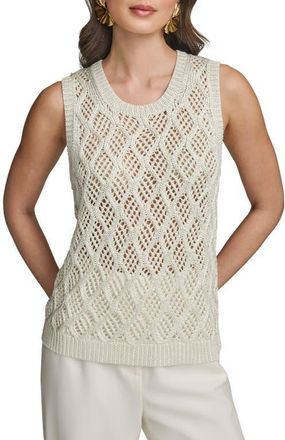 DKNY Diamond Pattern Sleeveless Sweater in Crm at Nordstrom, Size X-Large