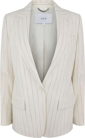 A.L.C. Mavis III Pinstripe jacket - women - Viscose/Polyester/Elastane/Polyester/Cotton - 1 - Neutrals