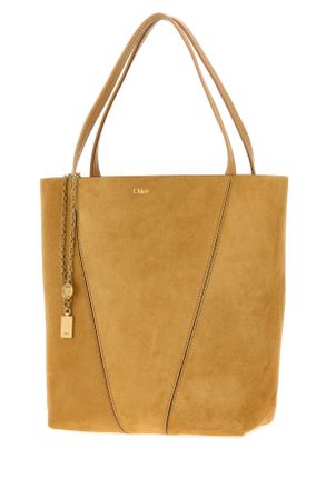 Chlo&eacute; Womens Mustard Suede Chlo&atilde;&uml; Spin Shopping Bag Bleachedbrown Borse A Mano