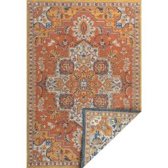 Jonathan Y Designs Bijan Traditional Vintage Medallion Reversible Machine-Washable Indoor/Outdoor Area Rug in Terra/blue/cream at Nordstrom, Size 5Ft 0In X