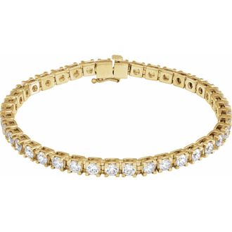 Diamond2Deal 14k Gold 6 CTW Lab-Grown Diamond Link Bracelet 7.25