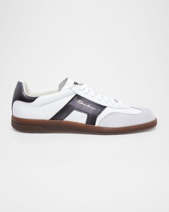 Santoni Mens DBS Oly Leather & Suede Sneakers