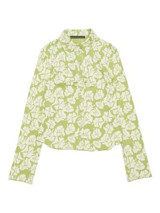 Stockholm Surfboard Club floral shirt - women - Organic Cotton/Spandex/Elastane - M - Green