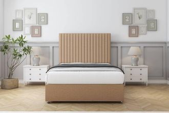 Comfort Beds Denver Dumfries Divan Base No Drawers - 54 Headboard in Light Brown | Size: Single