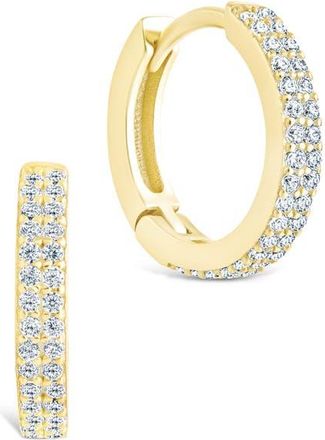 Sterling Forever Emerson Cubic Zirconia Hoop Earrings in Gold at Nordstrom