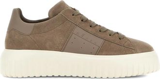Hogan H-Stripes panelled sneakers - men - Calf Suede/Fabric/Polyethylene vinyl acetate (PEVA)/Calf Leather - 6,5 - Brown