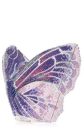 Judith Leiber Butterfly Crystal Clutch in Silver Amethyst Multi at Nordstrom