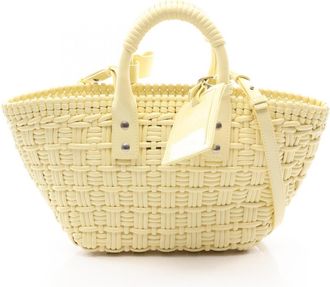 Balenciaga Yellow Leather Basket Handbag Tote Bag (Pre-Owned)