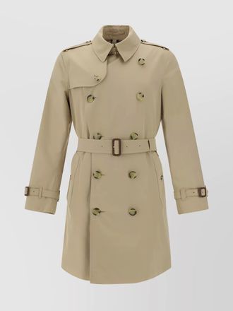 Burberry cotton double-breasted belted mid-length trench coat
