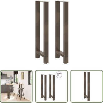 vidaXL vidaXL Acciaio naturale - Gambe per tavolo da bar in acciaio naturale 2 pz 50x(110-111) cm in acciaio