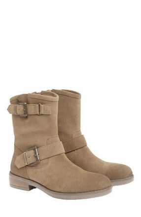 Celtic & Co. Slouch Biker Ankle Boot in Taupe at Nordstrom, Size 5