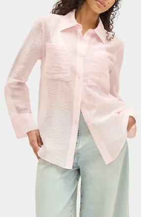 Aligne Cher Crinkle Shirt in Pink at Nordstrom, Size 12
