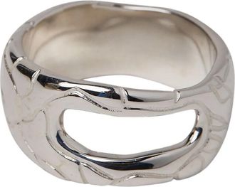 Octi Zilveren Globe Ring met Uitgesneden Motief - unisex - Ringen - Grijs - ONE Size - Accessoires