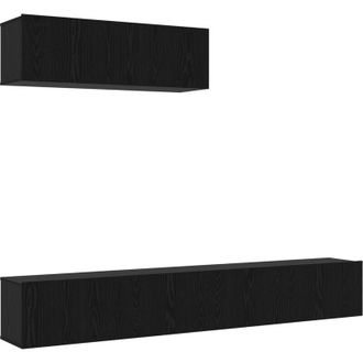 vidaXL Vidaxl - Conjunto De Gabinetes De Tv 3 Pcs Roble Negro 200 X 30 X 30 Cm