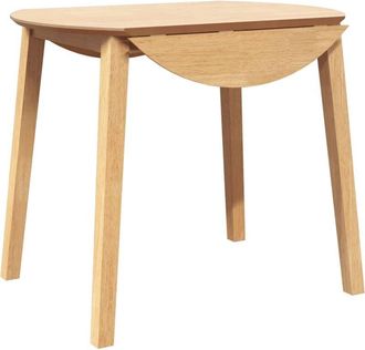 vidaXL Mesa De Comedor Natural Madera Maciza Roble Caucho Vidaxl