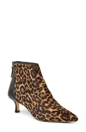 Bruno Magli Francesca Pointed Toe Kitten Heel Bootie in Leopard Haircalf at Nordstrom Rack, Size 7.5