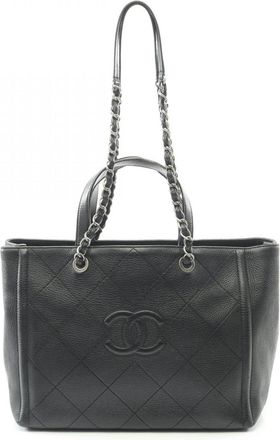 Chanel Black Leather Tote Bag (Pre-Owned)