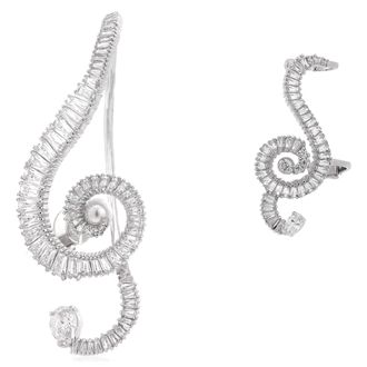 Swarovski x Ariana Grande Asymmetrical Baguette Cut Clip Earrings