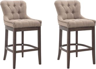 Clp Clp - Set 2x Taburetes Lakewood En Tela Gris Topo Antiguo