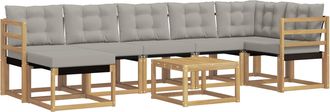 vidaXL Conjunto De Sof&aacute;s De Exterior 8 Uds. Blanco Y Gris Claro Vidaxl