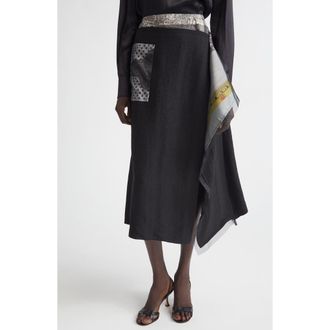 Jason Wu Collage Midi Skirt in Black at Nordstrom, Size 10