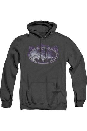 Gildan Batman Cracked Shield Adult Heather Hoodie / Hooded Sweatshirt
