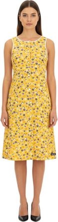 Miu Miu Yellow Round Neck Midi Dress