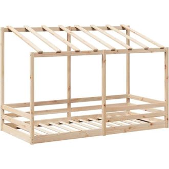 vidaXL Cama Infantil Con Techo Madera Maciza Pino 100x200 Cm Vidaxl
