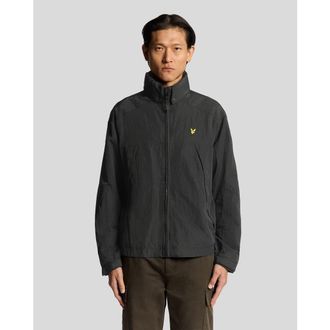 Lyle & Scott Long Sleeve Fold Away Hood Jacket in Black Ice at Nordstrom, Size Xx-Large