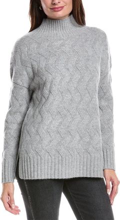 Forté Cashmere Luxe Cable Funnel Neck Cashmere Sweater