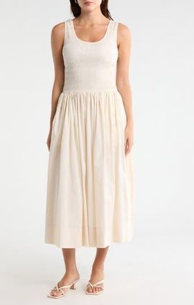 Current Elliott Sleeveless Smocked Sundress in Bone at Nordstrom Rack, Size X-Small