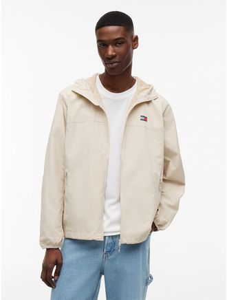 Tommy Hilfiger Mens Tommy Jeans Packable Chicago Windbreaker - Classic Beige - XL