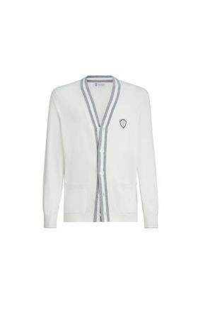 Brunello Cucinelli Cotton cardigan with logo in White at Nordstrom, Size Xxx-Large Eu