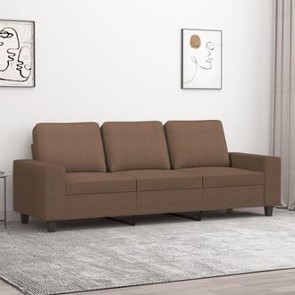 vidaXL Sof&aacute; De 3 Plazas De Tela Marr&oacute;n 180 Cm Vidaxl