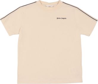 Palm Angels Pa Minitraccia Reg. Maglietta S/S Nero e bianco sporco