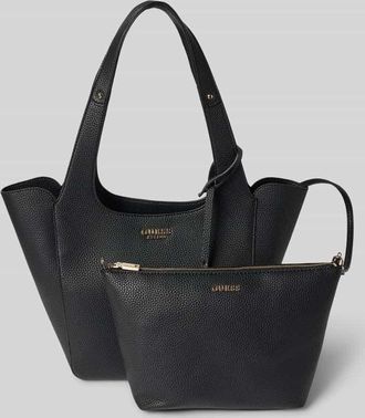 Guess Tote Bag in Leder-Optik mit Logo-Applikation Modell Calista in Black, Größe 1