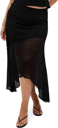 City Chic Brie Lace Maxi Skirt in Black at Nordstrom, Size 10W
