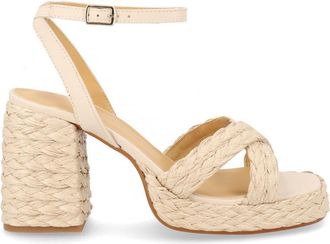 Castaner Valeriette/258 Braided Raffia Block Heel Sandals
